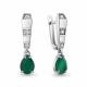 Серебряные серьги AQUAMARINE А45003409А с фианитом и агатом