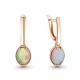 Серьги из золочёного серебра AQUAMARINE А45005798-п с опалом