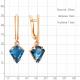 Серьги из золочёного серебра AQUAMARINE А45006093-п с Лондон топазом
