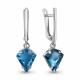 Серебряные серьги AQUAMARINE А45006093 с Лондон топазом