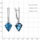 Серебряные серьги AQUAMARINE А45006093 с Лондон топазом