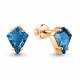 Серьги из золочёного серебра AQUAMARINE А45006193-п с Лондон топазом