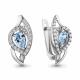 Серебряные серьги AQUAMARINE А45008805А с топазом и фианитом