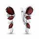 Серебряные серьги AQUAMARINE А45009003А с фианитом и гранатом