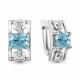 Серебряные серьги AQUAMARINE А45009588А с фианитом и турмалином