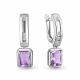 Серебряные серьги AQUAMARINE А45011404 с фианитом и аметистом