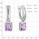 Серебряные серьги AQUAMARINE А45011404 с фианитом и аметистом