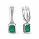 Серебряные серьги AQUAMARINE А45011409А с фианитом и агатом