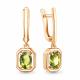 Серьги из золочёного серебра AQUAMARINE А45012107-п с хризолитом