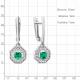 Серебряные серьги AQUAMARINE А450124АГ с фианитом и гидротермальным изумрудом