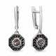 Серебряные серьги AQUAMARINE А450124Ч с ювелирным кристаллом