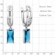 Серебряные серьги AQUAMARINE А45012793А с фианитом и Лондон топазом