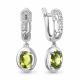 Серебряные серьги AQUAMARINE А45012907А с фианитом и хризолитом