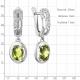 Серебряные серьги AQUAMARINE А45012907А с фианитом и хризолитом