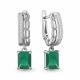 Серебряные серьги AQUAMARINE А45013009А с фианитом и агатом