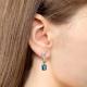 Серьги из золочёного серебра AQUAMARINE А45013093А-п с фианитом и Лондон топазом
