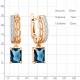Серьги из золочёного серебра AQUAMARINE А45013093А-п с фианитом и Лондон топазом