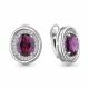 Серебряные серьги AQUAMARINE А45014484А с фианитом и аметистом