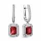 Серебряные серьги AQUAMARINE А45015085А с фианитом и гранатом