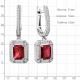 Серебряные серьги AQUAMARINE А45015085А с фианитом и гранатом