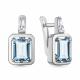 Серебряные серьги AQUAMARINE А45015288 с фианитом и турмалином