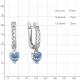 Серебряные серьги AQUAMARINE А45015805 с топазом