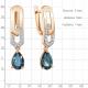 Серьги из золочёного серебра AQUAMARINE А45016408А-п с фианитом и Лондон топазом