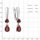 Серебряные серьги AQUAMARINE А45016603 с гранатом