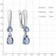 Серебряные серьги AQUAMARINE А45016605 с топазом