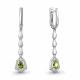 Серебряные серьги AQUAMARINE А45016807А с фианитом и хризолитом