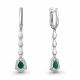 Серебряные серьги AQUAMARINE А45016809А с фианитом и агатом