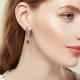 Серебряные серьги Символ года Змея AQUAMARINE с фианитом,гранатом и ювелирным кристаллом А45018003АЧ