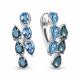 Серебряные серьги AQUAMARINE А45018462 с топазом и Лондон топазом