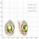 Серьги из золочёного серебра AQUAMARINE А45019507А-пк с фианитом и хризолитом