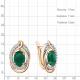 Серьги из золочёного серебра AQUAMARINE А45019509А-пк с фианитом и агатом