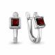 Серебряные серьги AQUAMARINE А45024103А с фианитом и гранатом