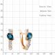Серьги из золочёного серебра AQUAMARINE А45026008-п с фианитом и Лондон топазом