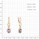 Серьги из золочёного серебра AQUAMARINE А45026204А-п с фианитом и аметистом