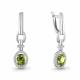 Серебряные серьги AQUAMARINE А45026207А с фианитом и хризолитом