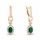 Серьги из золочёного серебра AQUAMARINE А45026209А-п с фианитом и агатом