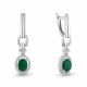 Серебряные серьги AQUAMARINE А45026209А с фианитом и агатом