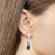 Серебряные серьги AQUAMARINE А45026209А с фианитом и агатом