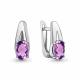 Серебряные серьги AQUAMARINE А45026504 с аметистом
