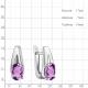 Серебряные серьги AQUAMARINE А45026504 с аметистом