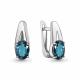 Серебряные серьги AQUAMARINE А45026508 с Лондон топазом