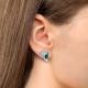 Серебряные серьги AQUAMARINE А45026809Ч с агатом, эмалью и ювелирным кристаллом