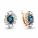 Серьги из золочёного серебра AQUAMARINE А45027162А-п с топазом, фианитом и Лондон топазом