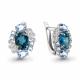 Серебряные серьги AQUAMARINE А45027162А с топазом, фианитом и Лондон топазом
