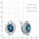 Серебряные серьги AQUAMARINE А45027162А с топазом, фианитом и Лондон топазом