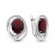 Серебряные серьги AQUAMARINE А45027485А с фианитом и гранатом